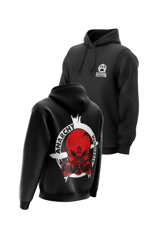 AS 'RESPIRATOR SKULL' HOODIE - BLACK