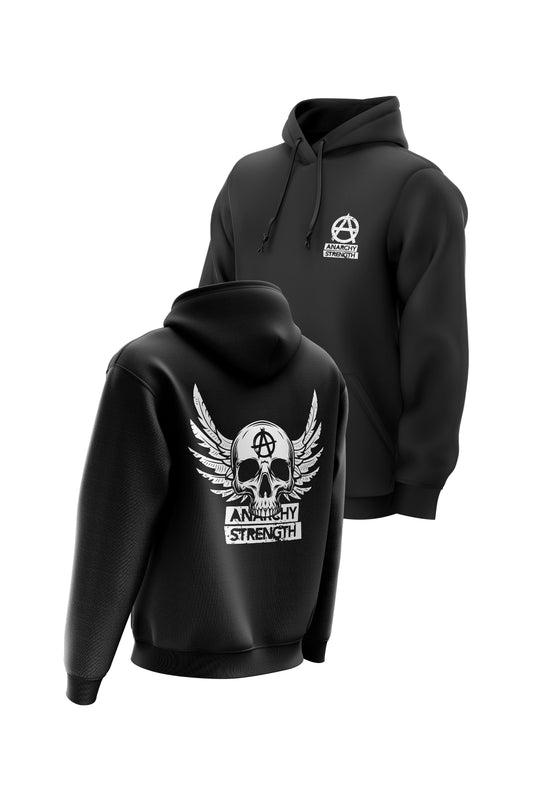 AS 'SKULL WINGS' HOODIE - BLACK