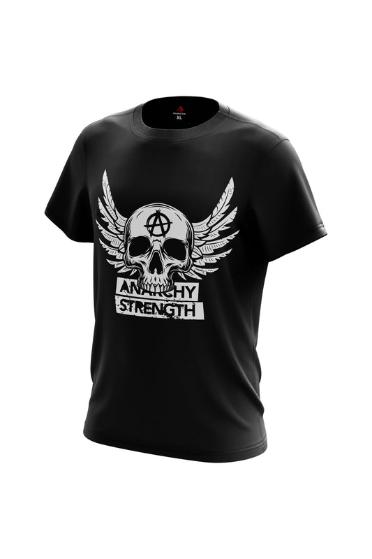 AS 'SKULL WINGS' TEE - BLACK