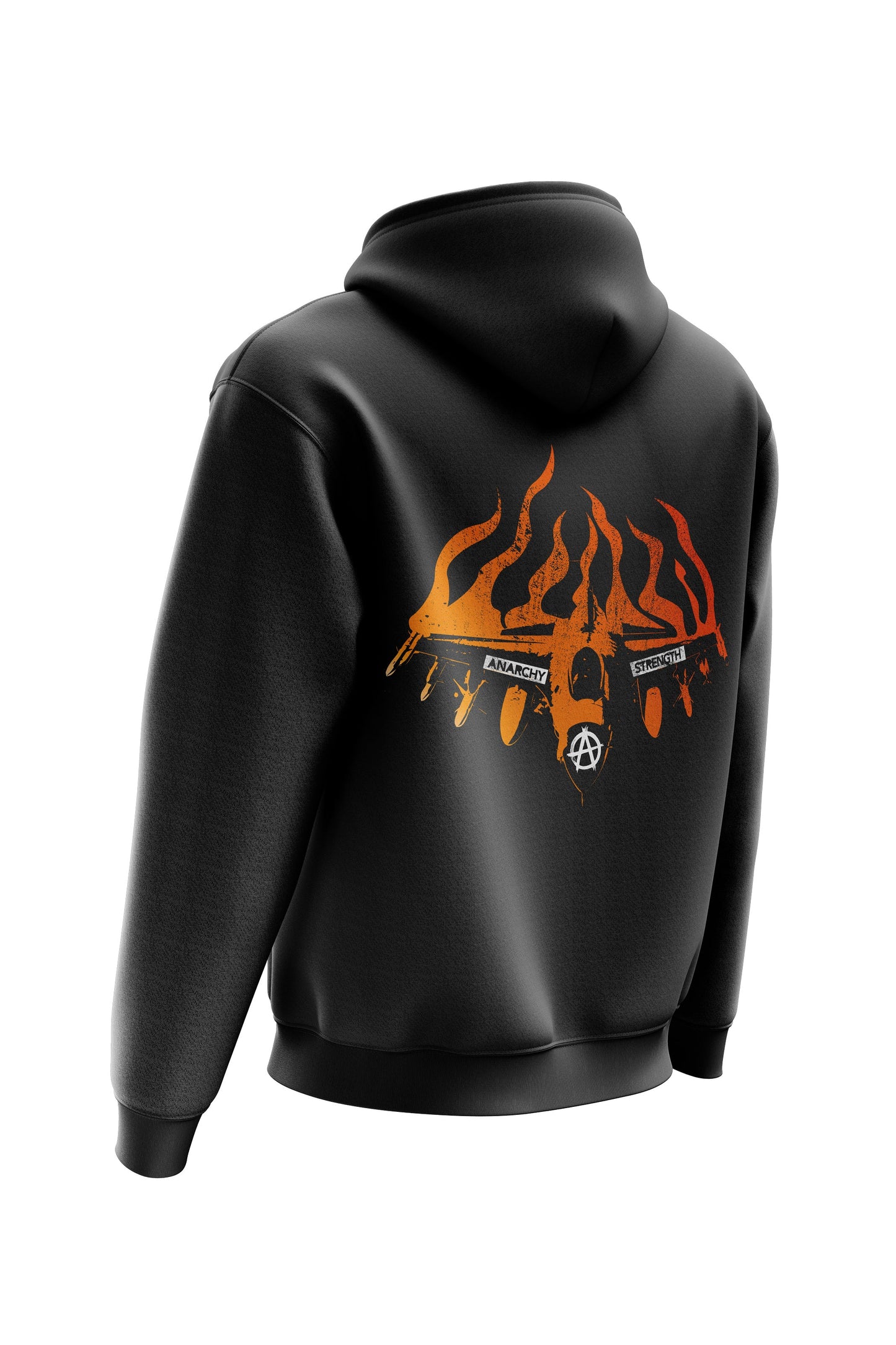 AS 'BURNING FLYBOY' HOODIE - BLACK