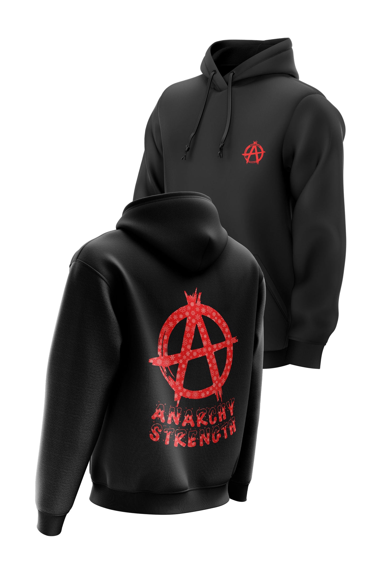 AS 'CHRISTMAS SNOW' HOODIE - BLACK