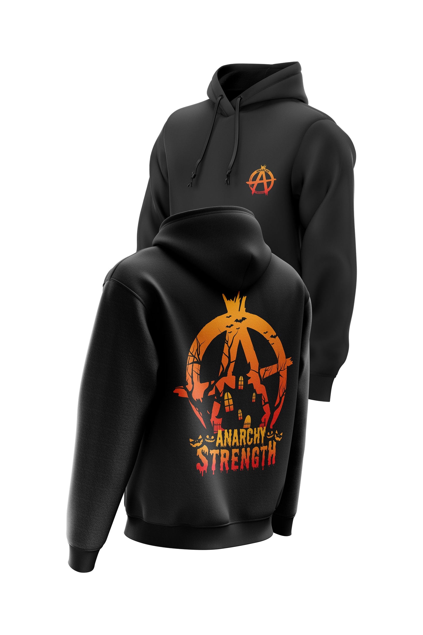AS 'HAUNTED HOUSE' HOODIE + TEE COMBO - BLACK