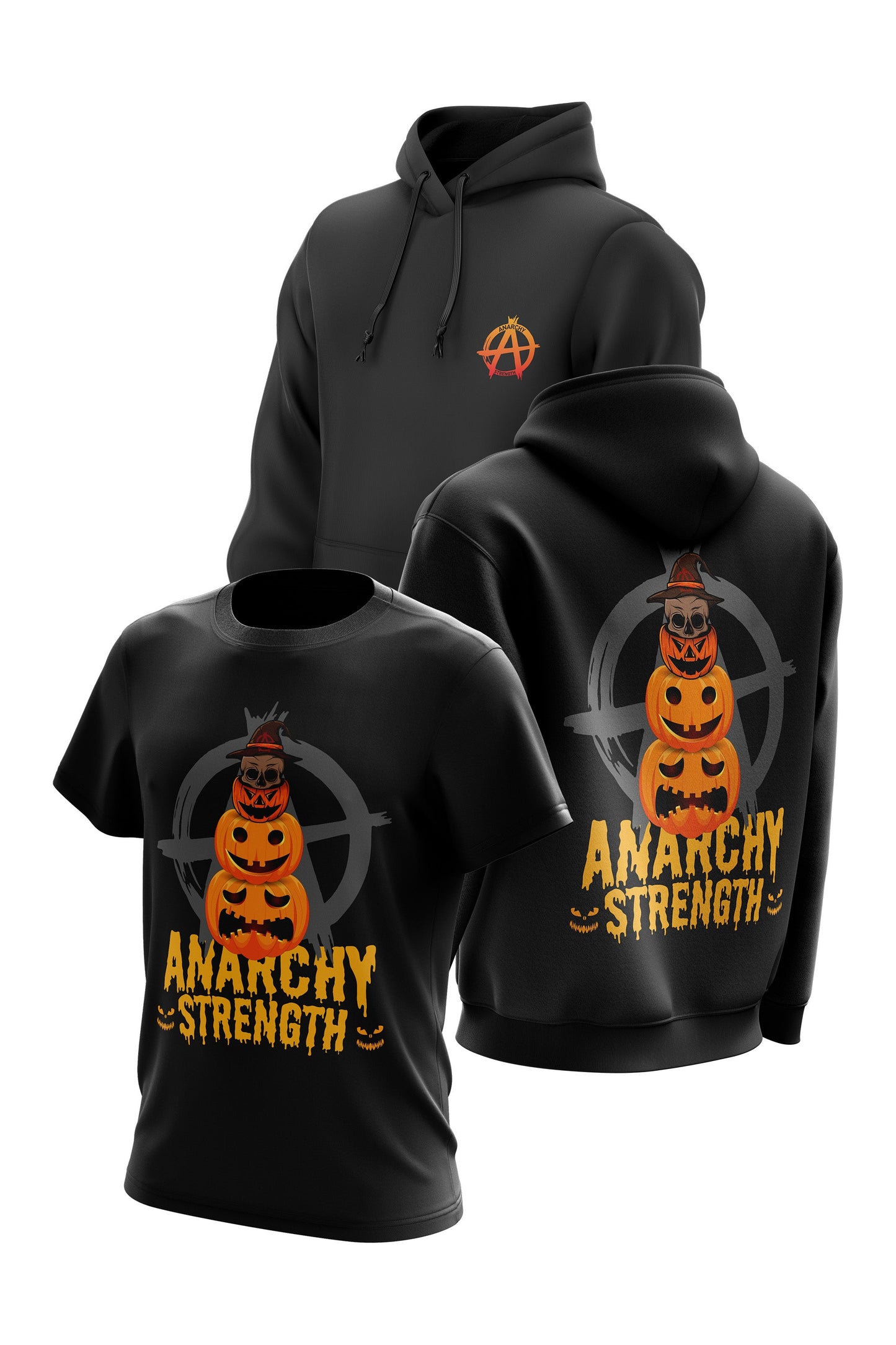 AS 'STACKER' HOODIE + TEE COMBO - BLACK